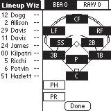 The Lineup Wiz The Lineup Wiz The Lineup Wiz is a graphic view of a team s batting order and defensive assignments.