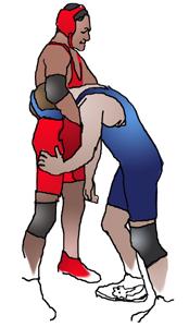 The right hand/arm of the defender is limp and is an indicator that the wrestler is