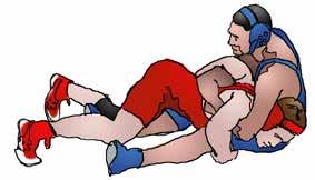 (5-25-1) This double underhook does not stop the takedown by the wrestler in the