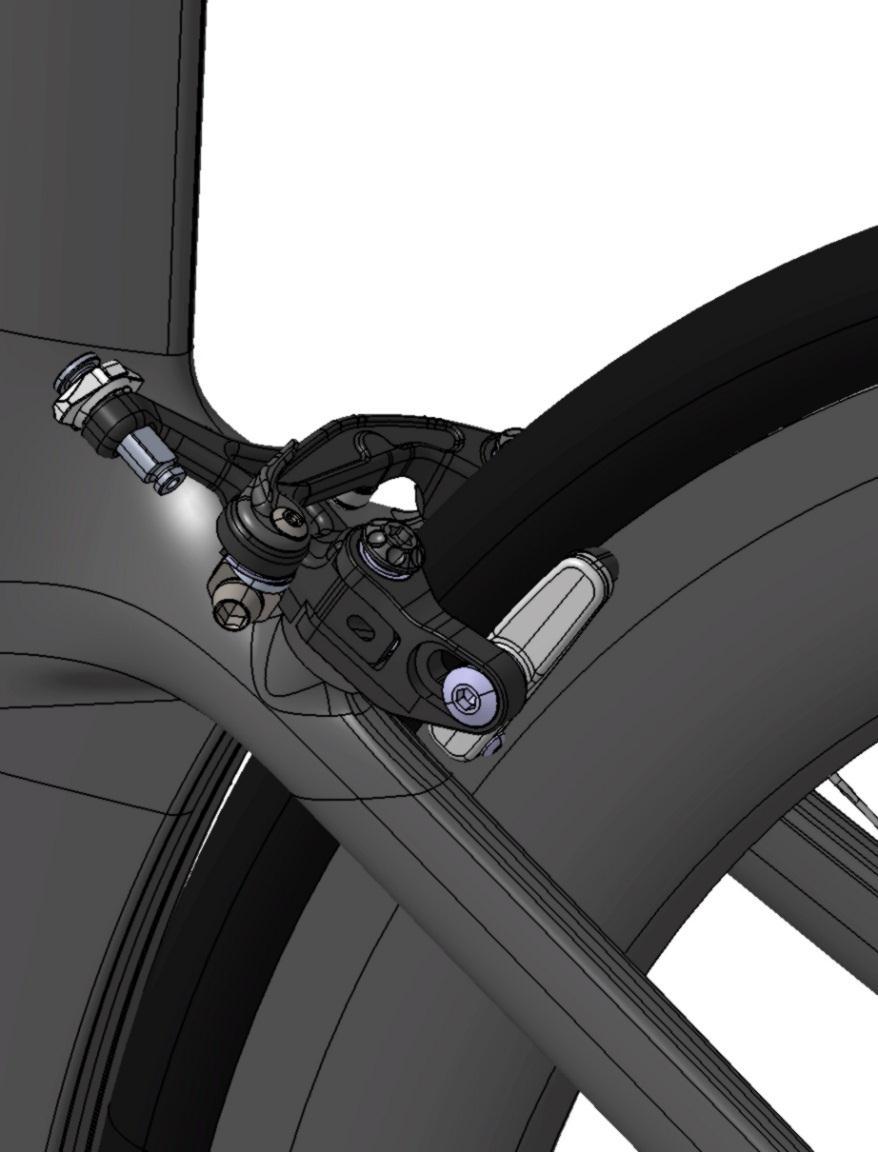 BRAKES - 1 Being born as a parallel project to the V1-r, the obvious choice for brakes on the Concept were direct mount dual pivot brakes.