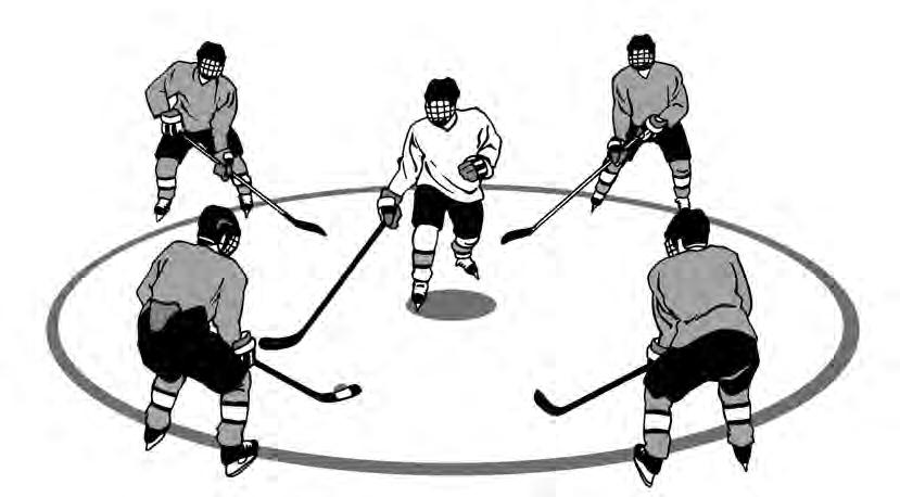 By doing so, the puck carrier is always turning his back to the opponent.
