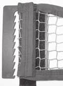 When properly tensioned and positioned, the Side Nets should slightly pull the table net to produce enough tension that the Side Net remains upright with little net sag.