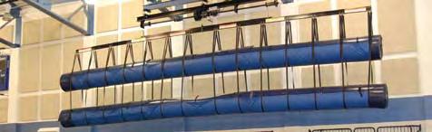 ceiling structure Offered in standard sizes listed below, custom sizes are available to fit your facility needs Drive shaft raises and lowers system powered by