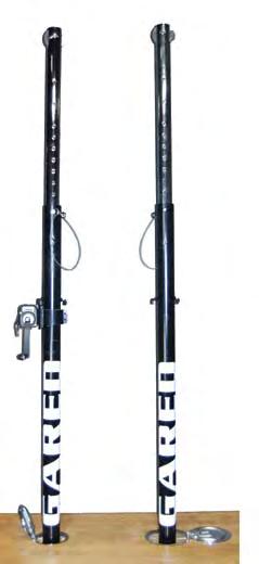 telescopic steel posts for competition regulation games provide unyielding strength and support Sleek black powder coat finish Features hassle-free net height adjustment with our pin-lock mechanism