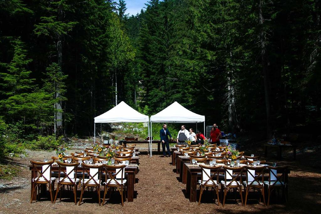 Custom Add-on Features Private or Semi-private base area rental. Tenting and seating for base area rental. Liquor Licencing. Private yurt rental. Custom start times. Custom pick-up location.
