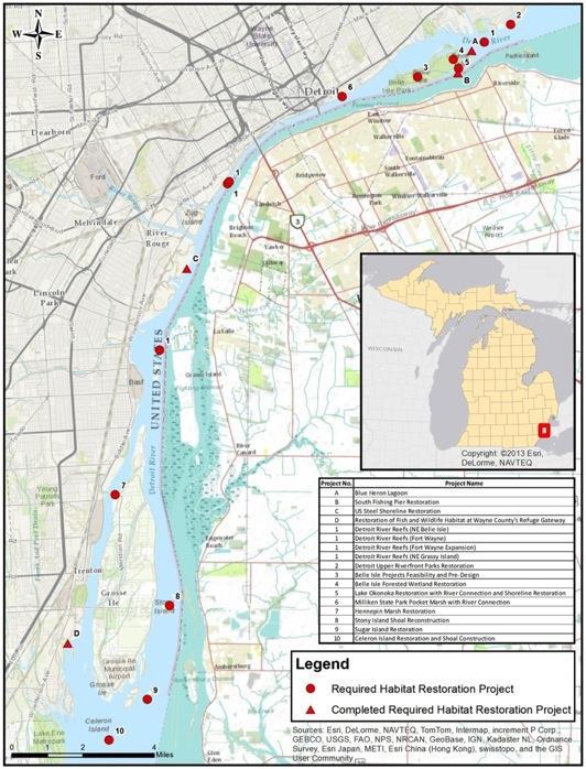 Remaining projects include: 1. Detroit River Reefs 2. Detroit Upper Riverfront Parks Restoration 3. Belle Isle Hydrologic Analysis, Feasibility and Pre-Design 4.