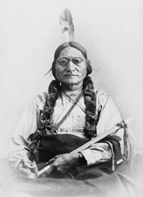 02b Orlando S. Goff Sitting Bull [with goggles]. [Bismarck, D.T, July 31, 1881] A Nomadic lifestyle is determined by the proximity to livestock, e.g. horses.
