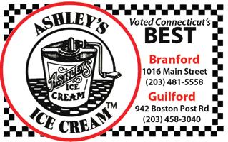 DINING & Food GUIDE Ashley s Ice Cream 4 1016 Main Street 203-481-5558 -Branford 23 942 Boston Post Road 203-458-3040 -Guilford Asti Ristorante & Bar 988 Main Street 203-208-4041 -Branford Ballou s