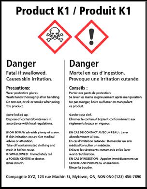 Labels Every product that falls into a hazard class must have a label and a SDS. The employer is responsible for ensuring that all hazardous products defined by WHMIS in the workplace have labels.