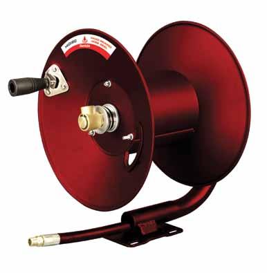100 SERIES COMPACT HAND REWIND HOSE REELS Standard working pressures of up to 4,000psi Reel handles fluid temperatures from -29 C up to +99 C Adjustable drag brake eliminates hose backlash while the