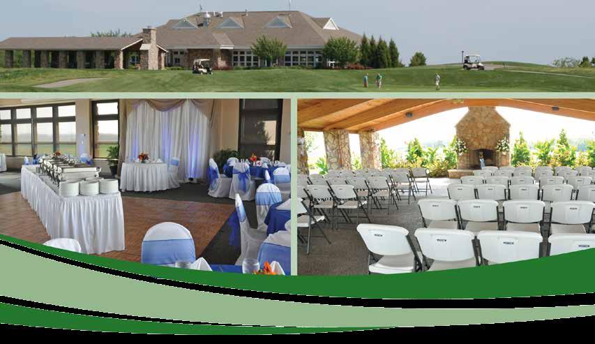 Clubhouse Picturesque view of the golf course May seat up to 150 guests and accommodate 150+ Flexible seating - reception, classroom and more Partition available- depending on the event size Wireless