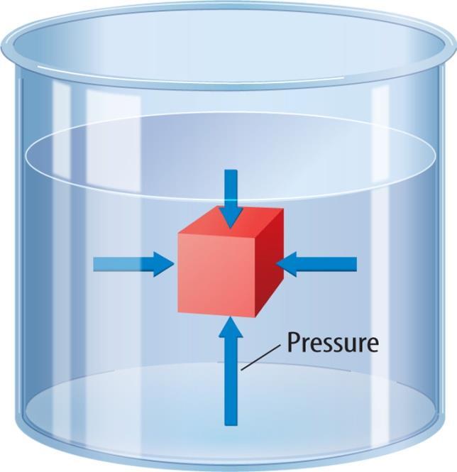 3.2 Pressure and the Buoyant Forces Pressure in All Directions Fluids exert a pressure