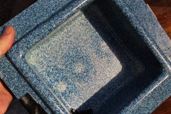 Bleaching in a blue granite