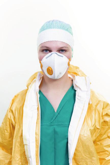 certified splash proof: In these respirators the filter fabric and an additional layer covering