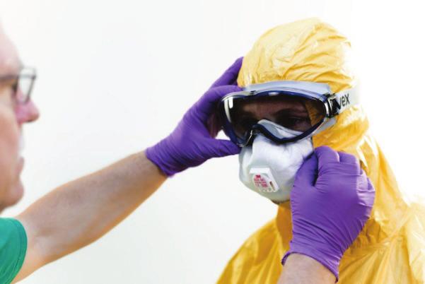 Safe use of PPE in the treatment of infectious diseases of high consequence TECHNICAL DOCUMENT Practical hints If the PPE user needs to wear glasses, ensure that they do not affect the seal fit.