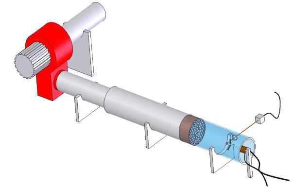 Theoretical Background 33 Figure 20: The experimental Set-up. The Figure 20 shows the testing tunnel for experiment. The air motor is at the end and blows air with a magnitude of 10 m/s.