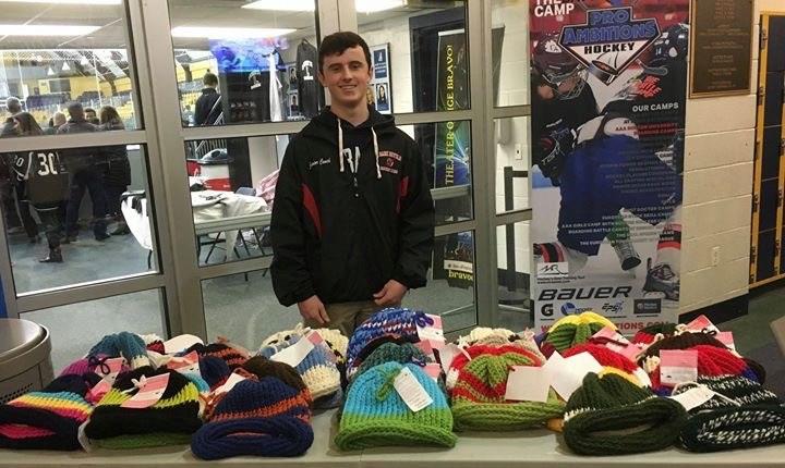 ANDY S SLAP SHOT Jim Bucknam, one of our long time Junior Coaches and founder of Bucky s Beanies was at the rink on Saturday selling his awarding winning winter hats.