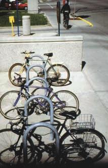 It is important to understand the transition a cyclist makes from vehicle to pedestrian. The cyclist The rack area site is the relationship of a rack area to the building entrance and approaches.