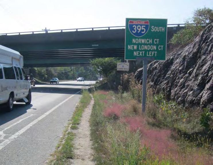 Safety Issue #4: Pedestrian and Bicycle Accommodations Observations: Audit participants observed a lack of pedestrian and bicycle facilities at the intersection of Route 16 and Interstate 395 South