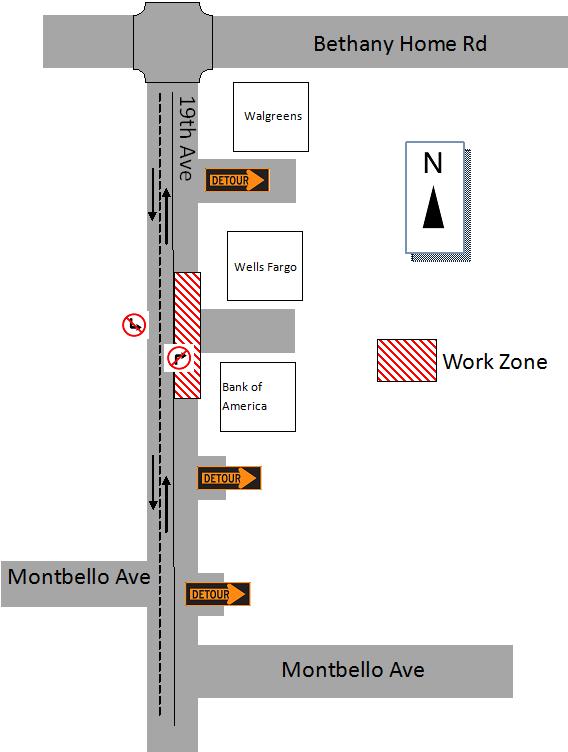 Outreach Coordinators Jessica Blazina (602) 510-5491 Mall Entrance at 19th Ave Water Installation 24 hour closure Traffic Restrictions: April 28 to May 5, 2014 No right turn from 19th Ave northbound