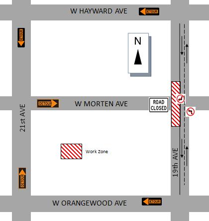 left turns from 19th Avenue (northbound) For alternate access use 21st Avenue Construction dates and restrictions