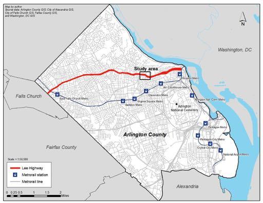 Lee Highway and Lyon Village Shopping Center History Figure 1: Map of Lee Highway in Arlington County Lee Highway (also known as US Route 29) is a historic road in Northern Virginia and is one of the