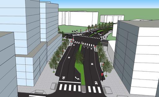Figure 23: Lee Highway West (2) 3 2 1 1. Sharrow markings could be added for improved cycling environment 2.