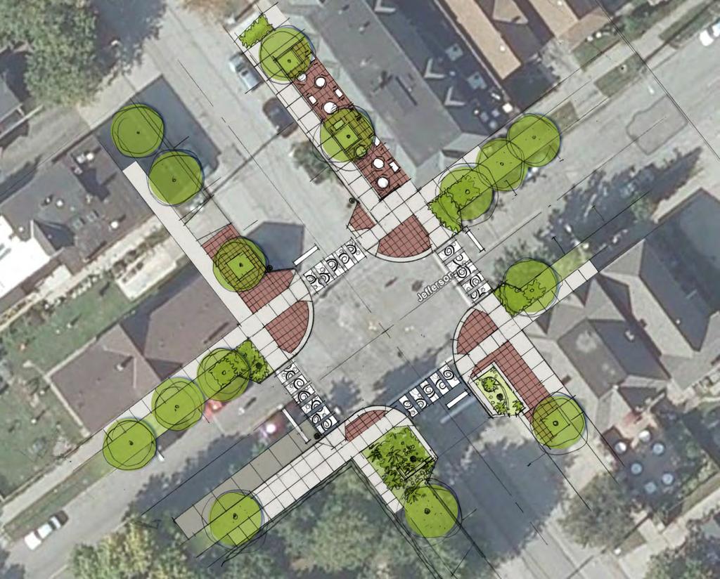 Intersections & Streetscapes: 52 Typical Professor Intersection with Streetscape Bump-Out Options PROFESSOR Valet Pick-up Zone Sidewalk Shifts to Curb Valet Drop-off Zone Return Bump-Out at Curb