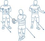 during the match Defenses will prevent the offense from moving forward with flag pulls, which force the offense to pass, or by intercepting the ball.