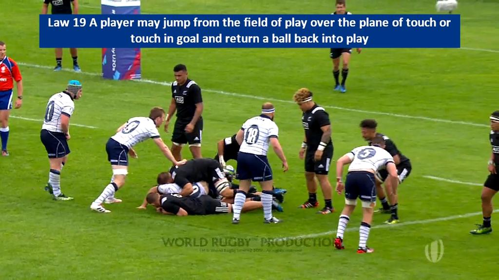 If a player jumps from the playing area and knocks the ball back into the playing area (or if that player catches