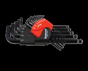 Hex Bits: 1/8, 5/32, 3/16, 1/4, Nut Drivers: 1/4, 5/16, 7/16 8 PIECE T-HANDLE HEX KEY SET SAE 5/64-3/8 Ergonomic smooth shape. Size identification molded handle. Handles proportioned to size.