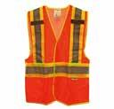 ORANGE ANSI CLASS 2 HI VI REFLECTIVE VEST Two tone color vests provide increased visibility. Light weight and breathable. One pocket inside.