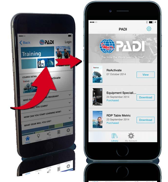 PADI LIBRARY APP PADI LIBRARY APP The PADI Library App provides access to the extensive PADI digital product library.