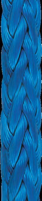 and reduces internal yarn-to-yarn abrasion AMSTEEL -BLUE {872} CLASS II 12-STRAND > Made with Dyneema fiber > 30 40% lighter than aramid ropes of the same strength > A size-for-size strength
