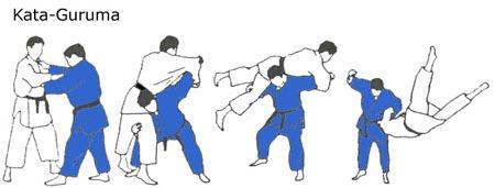 Kata Guruma "Shoulder Wheel" 1. Break opponent s balance forward and lift with your left arm to force them onto their toes. 2.