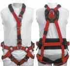 spring-loaded friction buckles used for height adjustment Frontal chest D-ring adjusts up and down independently of shoulder straps PVC shoulder loops to stow lanyard hardware when not in use Size