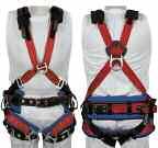 split tongue quick connect buckles on leg straps [for ease of use and at the umbilical & shoulder strap positions to work in conjunction with a back mounted friction buckle to adjust for height] A