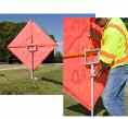 Safety Flexible Mesh Signs and Stand SURVEY CREW 58057 36" x 36" 58075 48" x 48" ROAD WORK AHEAD 58059 36" x 36" 58077 48" x 48" MEN WORKING 58058 36" x 36" 58076 48" x 48" CAUTION SMOKE OR FOG AHEAD