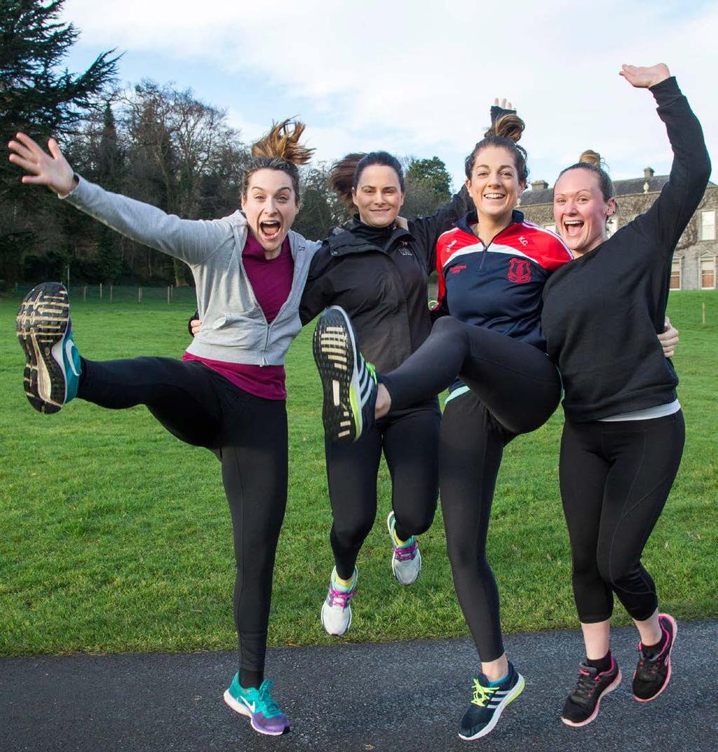 Creating a healthier Ireland for all Michelle Holden, Kate Curtin, Stephanie Jones and Jessica Hill at the Cabinteely Park Run.