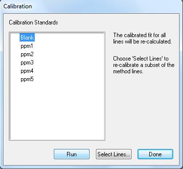 1.3 Calibrate with Standard a. Click Analysis tab at the bottom of left panel b. Click Calibration: Run Calibration Standards button on the top ribbon c.
