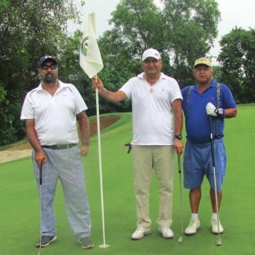 Hole-In-One Club Vicky Chadha with ACE GS Parmar and Rajiv Bal On the 2nd, GS achieved his 3rd ACE on his home course and entered the Sanctum Sanctorum of