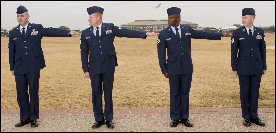 DRESS RIGHT DRESS Purpose: The dress right dress is the military way of aligning a flight in Line Formation.