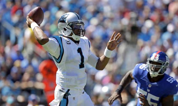 NEWTON MOVES UP PASSING YARDS LIST With 205 passing yards in Week Seven at Green Bay (10/19/14), quarterback Cam Newton passed Steve Beuerlein (12,690 from 1996-2000) for second-most in team history.