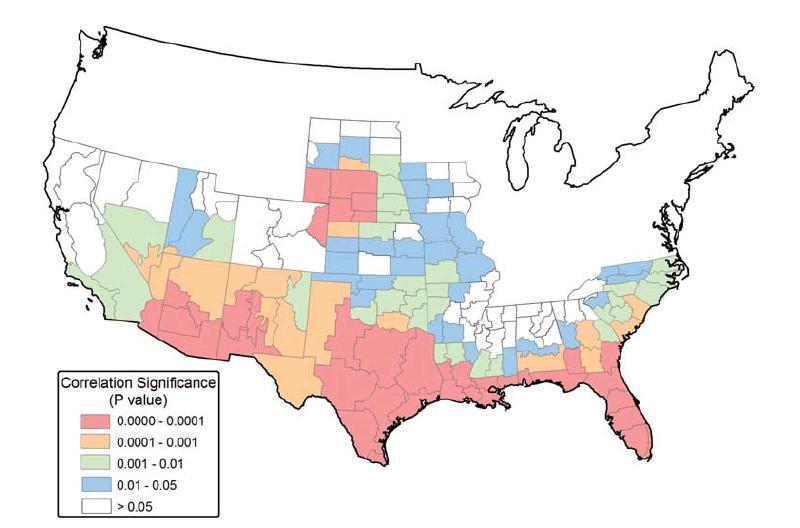 AREAS IMPACTED BY ENSO Figure 2 from: Kurtzman, D. and B.R. Scanlon, 2007.
