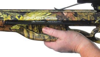 Regardless of the style of grip or grip safety features on your crossbow, you must keep your hand and fingers safely positioned every time you shoot the crossbow (photos 4, 5, 6,