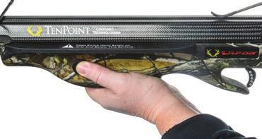 * PROPER HAND POSITION. Proper way for a left-handed shooter to hold the fore-grip on crossbows equipped with a GripSafety. PROPER HAND POSITION. Proper way to hold the fore-grip on Wicked Ridge crossbows and models formerly known as 6 Point Series.