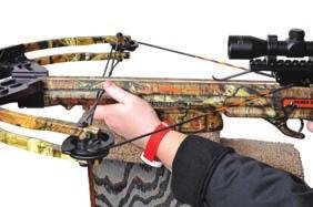 Proper hand position when bench shooting, if your crossbow is equipped with a GripSafety. HAND & FINGER SAFETY CONT.