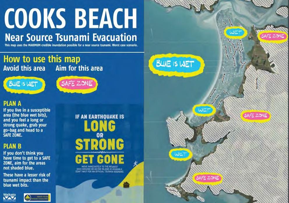 Figure 7: Cooks Beach Tsunami Evacuation Zone
