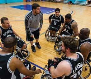 The Bigs also make supplemental visits to Wheatley to hang out with their Littles. SPURS WHEELCHAIR BASKETBALL TEAM Our team competes throughout Texas and the across the U.S. representing the Spurs as a member of the National Wheelchair Basketball Association (NWBA).
