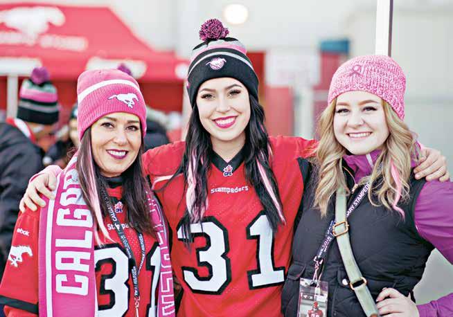 PINK POWER On October 15, 2016 the Calgary Stampeder Football Club partnered with the Canadian Cancer Society in the execution of PinkPower, a tremendous fundraiser for women s cancer awareness.